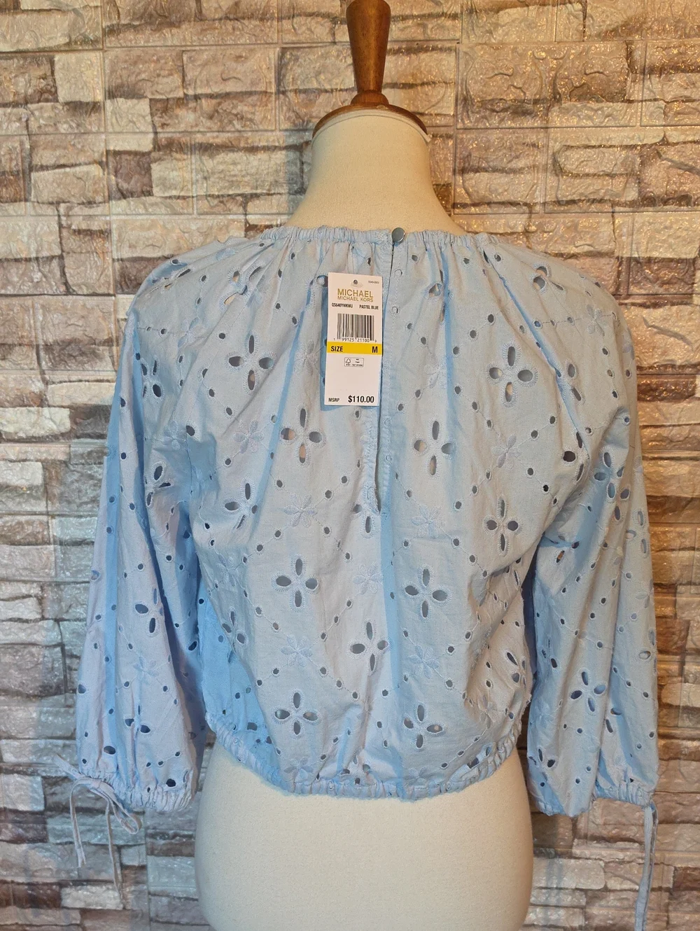 Michael Michael Kors Light Blue Lace Blouse